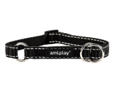Ошейник-полуудавка Amiplay Reflective черный XL