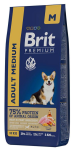 Brit Premium Dog Adult Medium (Курица), 15 кг