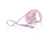 Рулетка Flexi Glam Бабочка розовая S, лента 3 м