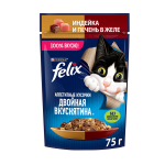 Felix Двойная вкуснятина (индейка и печень в желе), 75 гр