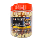 Лакомство для собак For Friends Филе  утки на  палочке из воловьей кожи, 500 гр