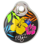 Кулон адресник пластиковый для собак ROGZ id-TAGZ Dayglo Floral, 3,4см