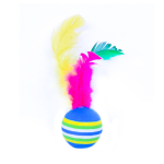Игрушка For Friends для кошек Мяч радужный с пером, 3,5см (20шт)