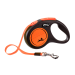 Рулетка Flexi New Classic Neon S оранжевая, лента 5 метров