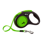Рулетка Flexi New Classic Neon S зеленая, лента 5 метров
