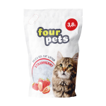 FOUR PETS наполнитель силикагелевый с ароматом клубники, 3,8 л