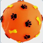 Игрушка Мяч с рисунком лапки/косточки с пищалкой 6 см