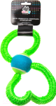 Игрушка для собак COMFY  GUMMY верёвка с тенисным мячиком зелёная