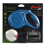 Комплект Рулетка Flexi New Classic синяя M, трос 5 м + Фонарик LED + Multi Box
