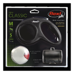 Комплект Рулетка Flexi New Classic черная M, трос 5 м + Фонарик LED + Multi Box