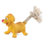 Игрушка MINI DOGS для собак мелких пород из латекса Собачка с веревкой, 8,5*18 см