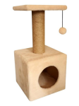 Cat House Когтеточка Домик с полкой бежевая (джут), 65 см
