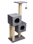 Cat House Игровой комплекс Двойной домик серый (сизаль), 127 см