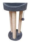 Cat House Игровой комплекс Тринога с лежанкой серый (сизаль), 85 см