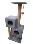 Cat House Игровой комплекс Двойной домик серый (джут), 127 см