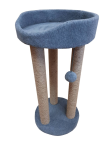 Cat House Игровой комплекс Тринога с лежанкой серый (джут), 85 см