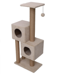 Cat House Игровой комплекс Двойной домик бежевый (джут), 127 см