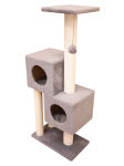 Cat House Игровой комплекс Двойной домик серый (хлопок), 127 см