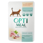 Optimeal для кошек с кроликом в белом соусе, 85 гр