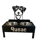 Миски металлические UniquePet на подставке с индивидуальным дизайном, 2х0,75 л