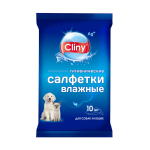 Cliny Влажные гигиенические салфетки для собак и кошек, 10 шт