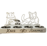 Миски металлические UniquePet на подставке с индивидуальным дизайном, 4х0,45 л