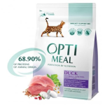 Optimeal для кошек с эффектом выведения шерсти (утка), 8,4+2,1 кг