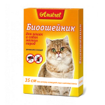 БИОошейник Amstrel для кошек и мелких собак белый, 35 см
