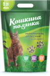 Наполнитель для туалета древесный впитывающий Кошкина Полянка, 5 л