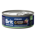 Brit Premium by Nature консервы для стерилизованных кошек (курица и печень), 100г