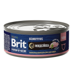 Brit Premium by Nature консервы для кошек с чувствительным пищеварением (индейка), 100г