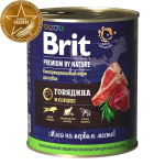 Brit Premium by Nature Консервы для собак с говядиной и сердцем, 850г