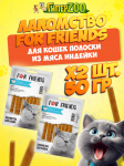 Лакомство для кошек For Friends Полоски из мяса индейки, 50 гр + 50 гр