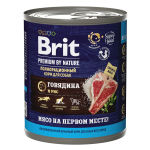Brit Premium By Nature консервы для взрослых собак всех пород (говядина и рис), 850 гр