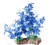 Декорация для аквариума Marlin Aquarium Искусственное растение, 20 см, синее