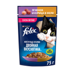 Felix Двойная вкуснятина (ягненок и курица в желе), 75 гр