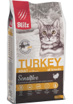 Blitz Sensitive Adult Cats (индейка), 400 гр