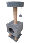 Cat House Когтеточка Домик на ножках серый (джут), 105 см