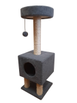 Cat House Когтеточка Домик на ножках серый (сизаль), 105 см