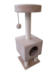 Cat House Когтеточка Домик на ножках бежевый (хлопок), 105 см