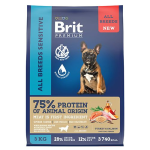 Brit Premium Sensitive All Breed Dog(лосось и индейка) 3кг