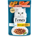 Gourmet Perle Де-Люкс с лососем (желе), 75 гр