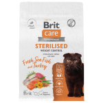Brit Care Cat Sterilised Weight Control (морская рыба), 1,5 кг
