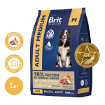 Brit Premium Dog Adult Medium (Индейка и телятина),15 кг