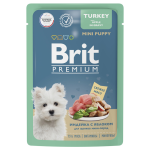 Brit Premium Dog для щенков мини пород с индейкой с яблоком в соусе, 85 г