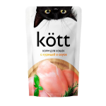 Корм Kott пауч для кошек (курица в соусе), 75 гр*28