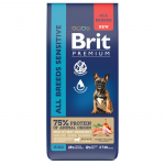 Brit Premium Sensitive All Breed Dog (лосось и индейка), 3 кг