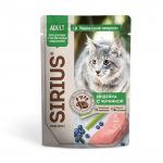 Sirius Premium Adult (индейка, черника), 85 гр*24 шт