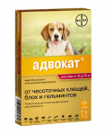 Bayer Адвокат капли на холку для собак 10-25 кг, 3 пипетки по 2,5 мл
