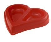 Миска двойная Sum-Plast для животных Сердце, 0,45 л